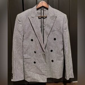 Express small linen black and whiteys suit